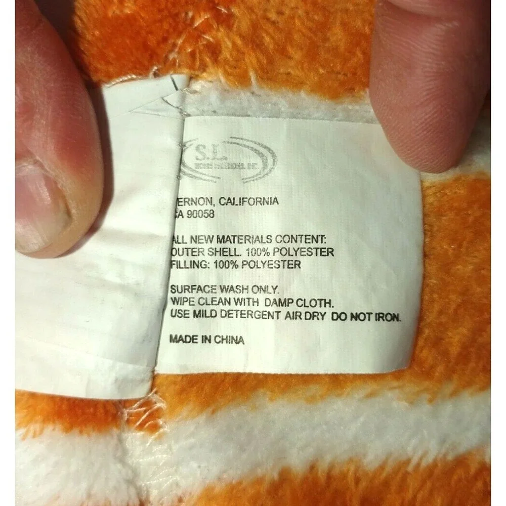 SL Home Fashions 119741 Fox Orange Stripe Fleece Baby Security Blanket Lovey EUC